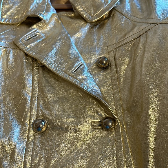 Gold Metallic Leather Jacket. Excellent Condition. - Picture 5 of 7